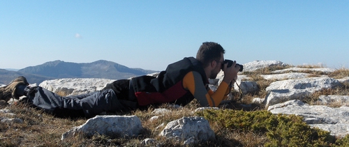 Il momento dello scatto fotografico in "alpinismo"